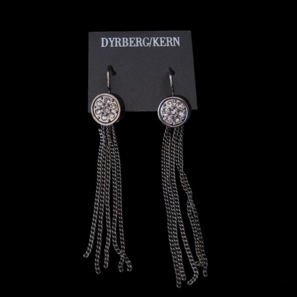 Dyrberg/Kern Kami Swarovski crystal earringsn Gunmetal/Grey - Picture 3 of 5
